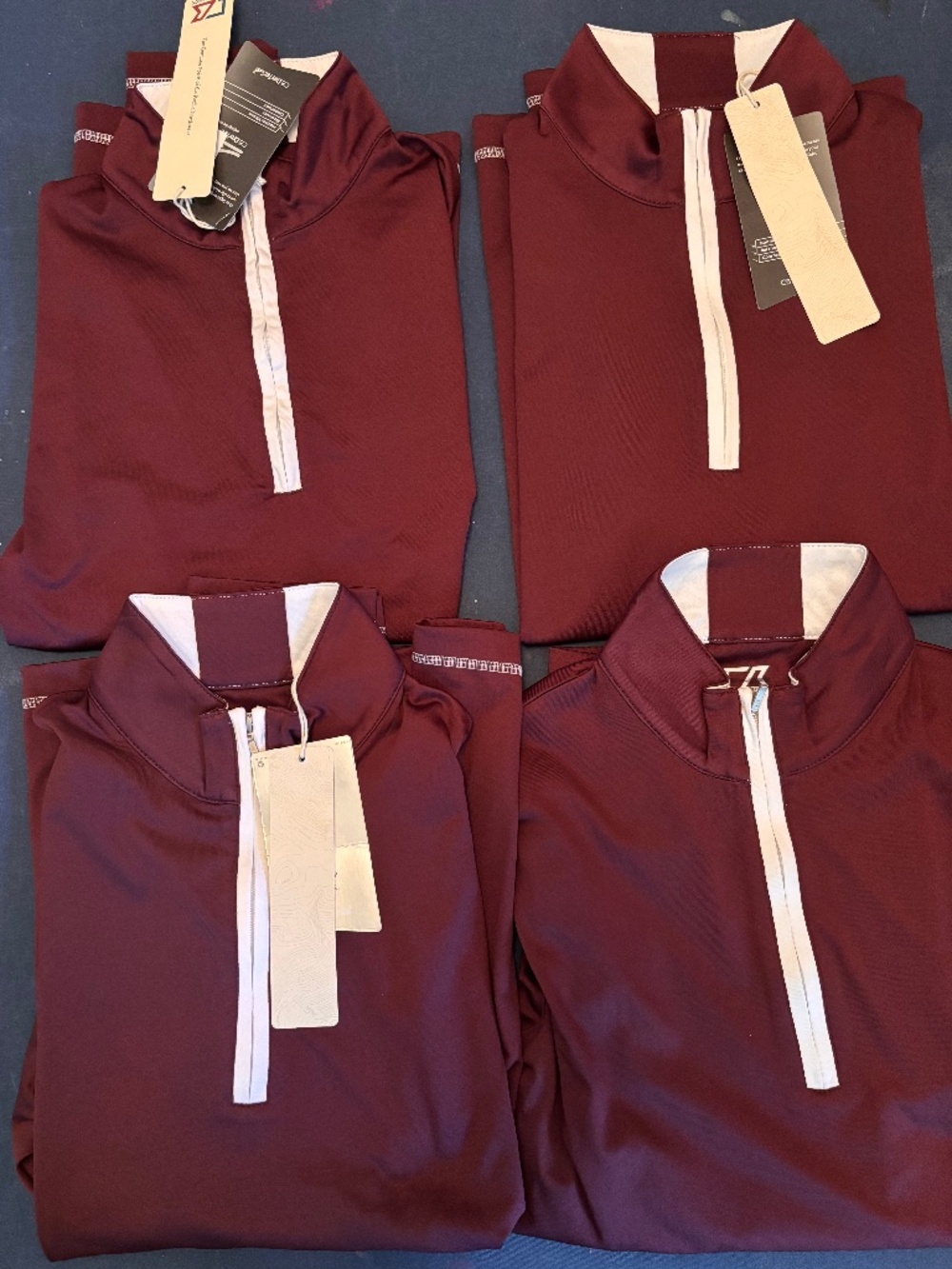 4 new womens small Cutter and Buck quarter zip maroon golf jackets